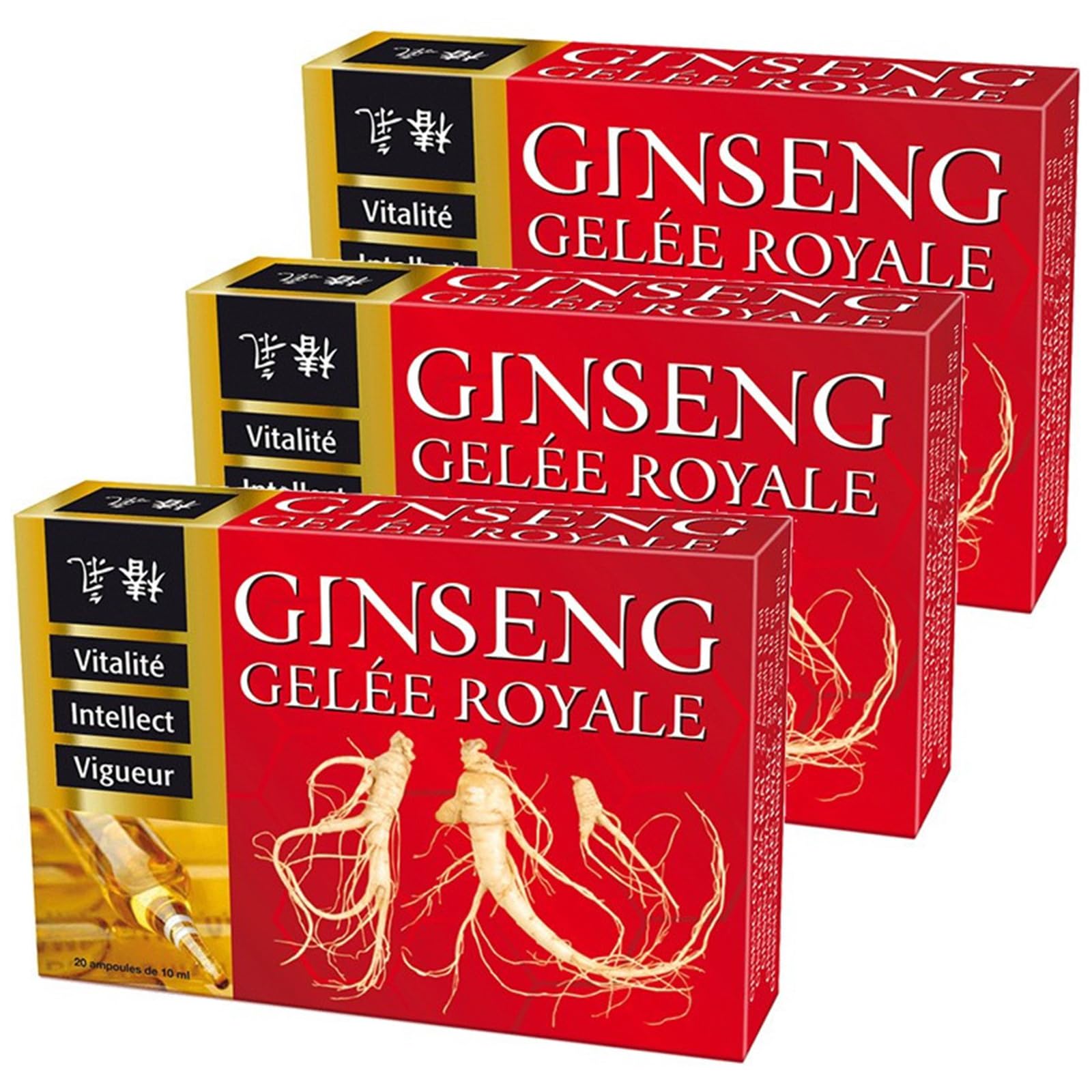 NUTRI EXPERT - Ginseng Gelée Royale - Favorise tonus physique et intellectuel - Soutient la résistance et la vigueur - Combat la fatigue - Actifs d'origine Naturelle - Vegan - Lot de 3 produits