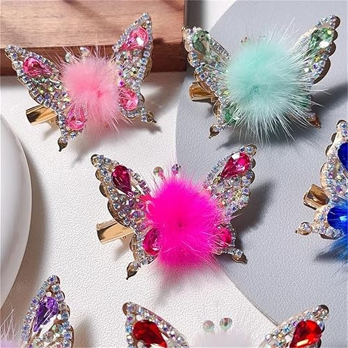 Miniatura 6 de Nueva horquilla de mariposa voladora 2023, clip de mariposa de aleación, diamantes de imitación brillantes, alas móviles, bonitos accesorios para el
