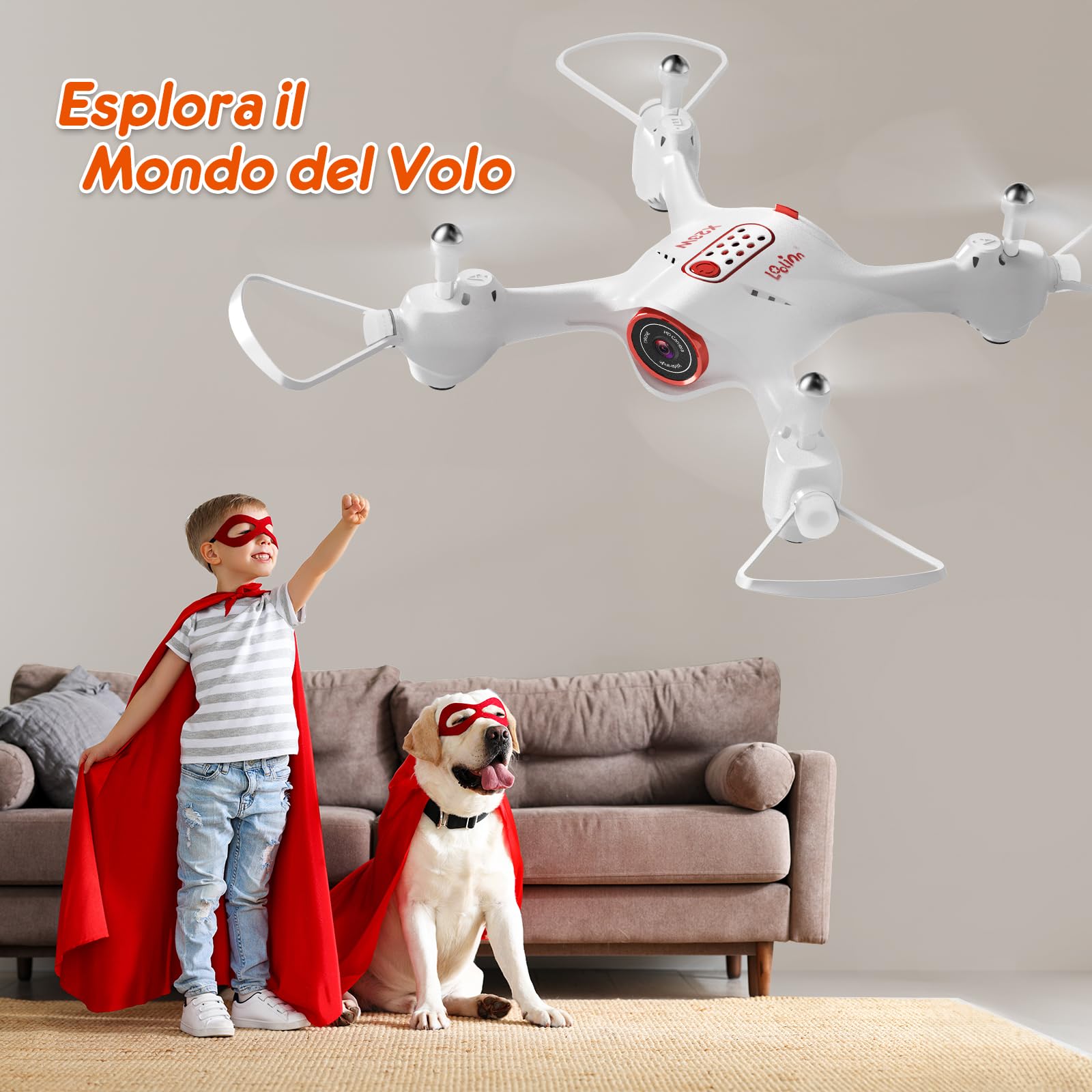Loolinn | Drone per Bambini con Telecamera - Drone Bambini Idee Regalo, Trasmissione in Tempo Reale, Acrobazie a 360°, Certificazione Approvata C0 (Idee Regalo)