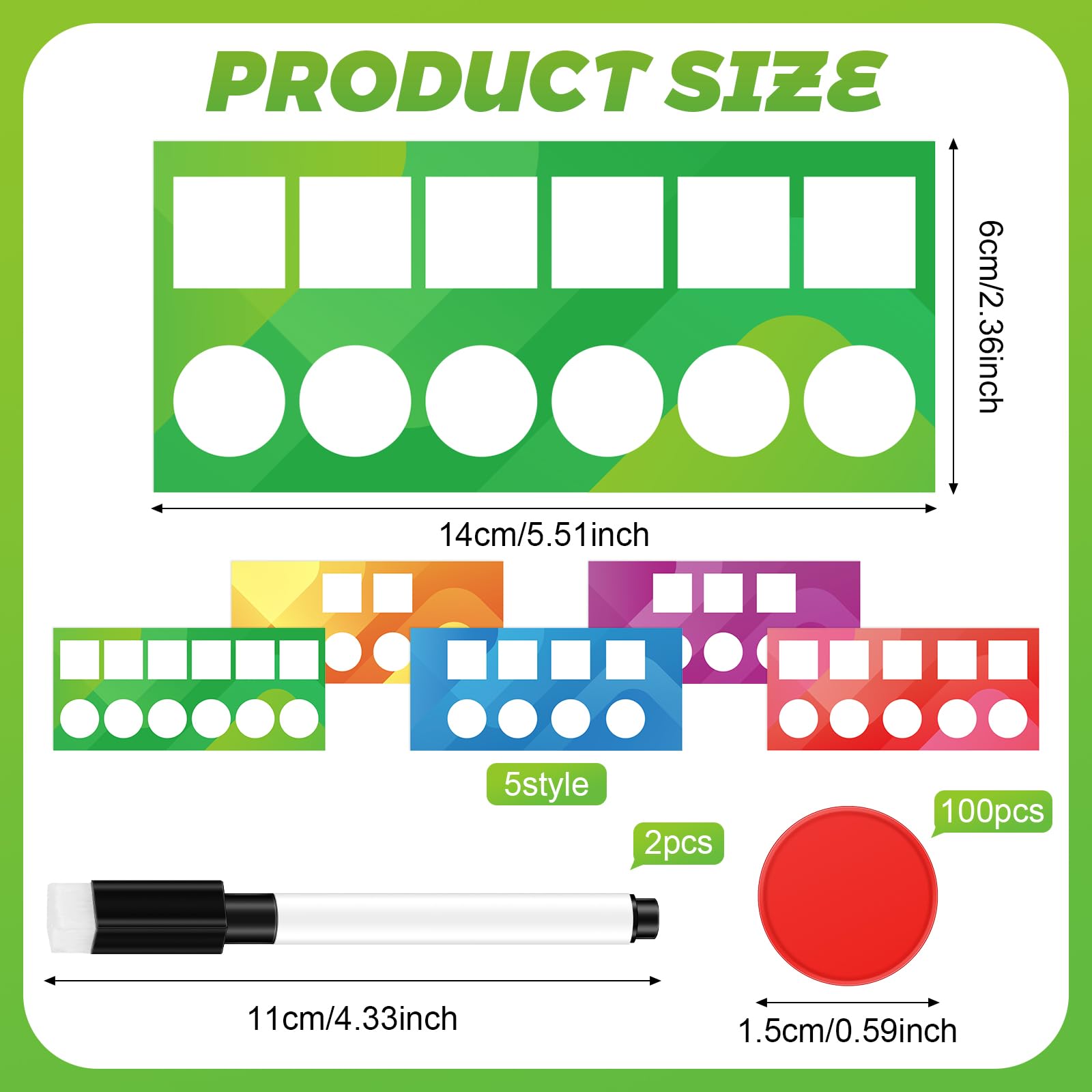 uyakhom 202 Pcs Sound Box Mats and Chips Phonemic Awareness Supplies Includes 100 Sound Box Mats 100 Plastic Chips 2 Markers Phonics Classroom Reading Games for Kindergarten Preschool Elementary - Image 2