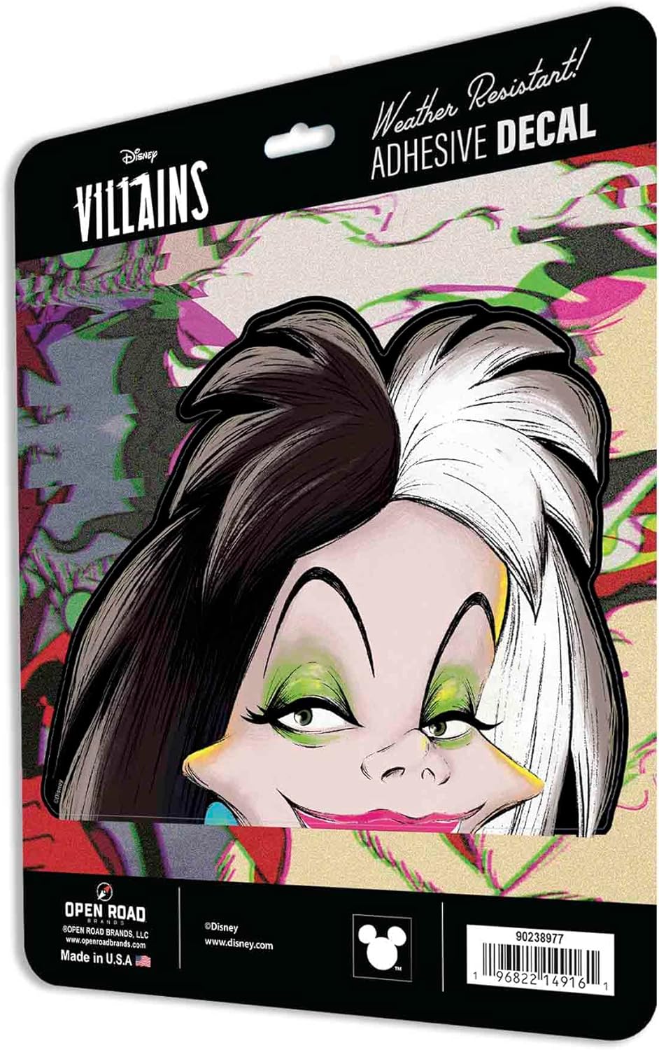 Disney Villains Cruella de Vil Adhesive Vinyl Decal - Mischievous Cruella Sticker for Auto Rear Windows or Side Panels - Image 2