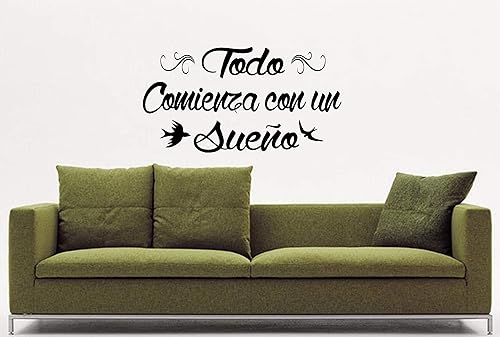 Miniatura 5 de Byyoursidedecal Calcomanías de pared españolas decorativas para pared Todo Comienza con un Sueno Mensajes textos biblicos decorativos en español