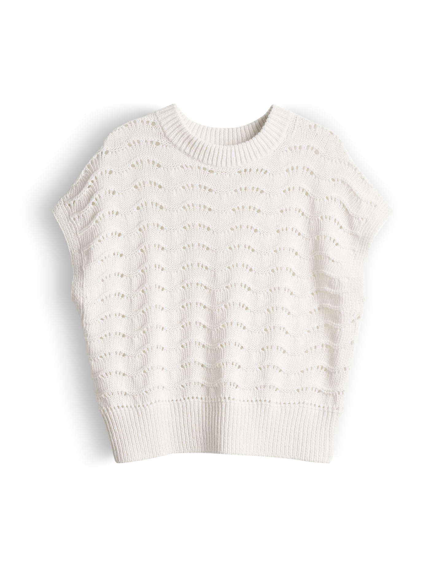 OPUS Damen Pullover | Sommerliches Stricktop im Ajourstrick Regular Fit