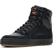 Harley-Davidson Mens Rustan Mid Black Leather/Suede Motorcycle Boots, D93936