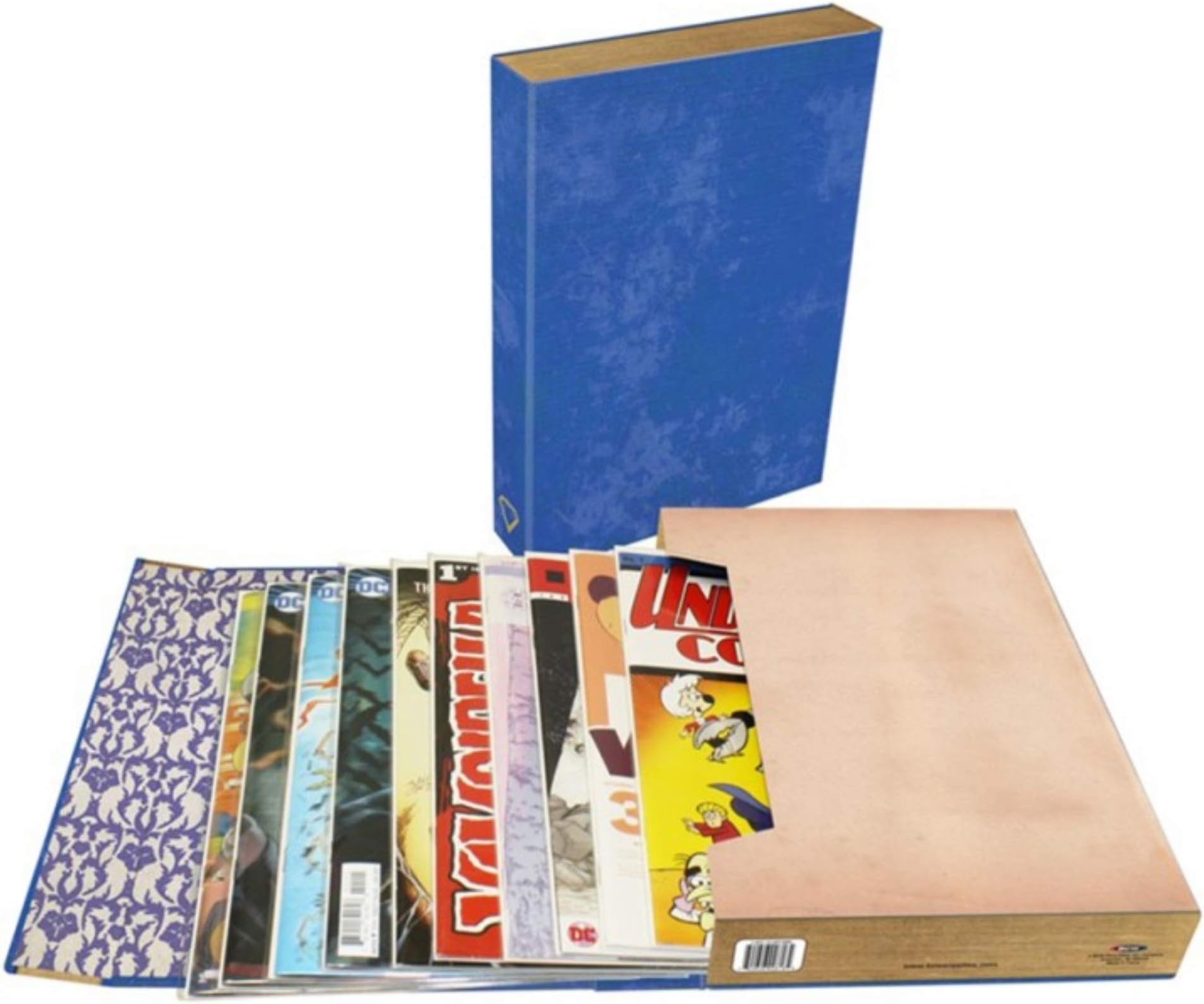 BCW Comic Book Stor-Folio Art Blue Book | Portable Comic Book Storage Case with Magnetic Closure | Comic Book Holder for Current & Silver Age | Comic Book Case, Travel Organizer, and Display Storage