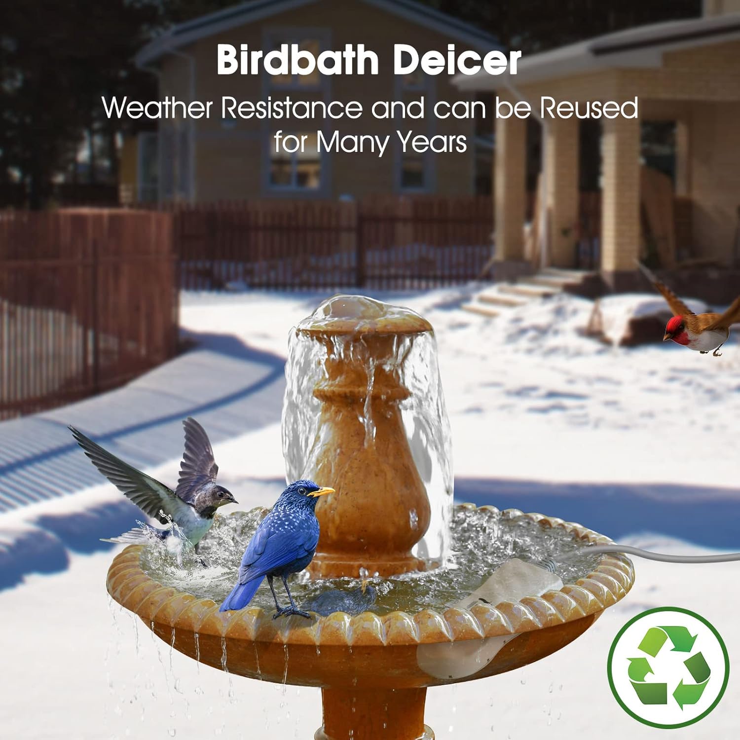 SUPERELIEF Bird Bath Heater 50W Made of Die Cast Aluminum with Thermostatically Controlled Waterproof for Outdoor in Winter at Lawn Patio Backyard Garden Decoration Birding : Patio, Lawn & Garden