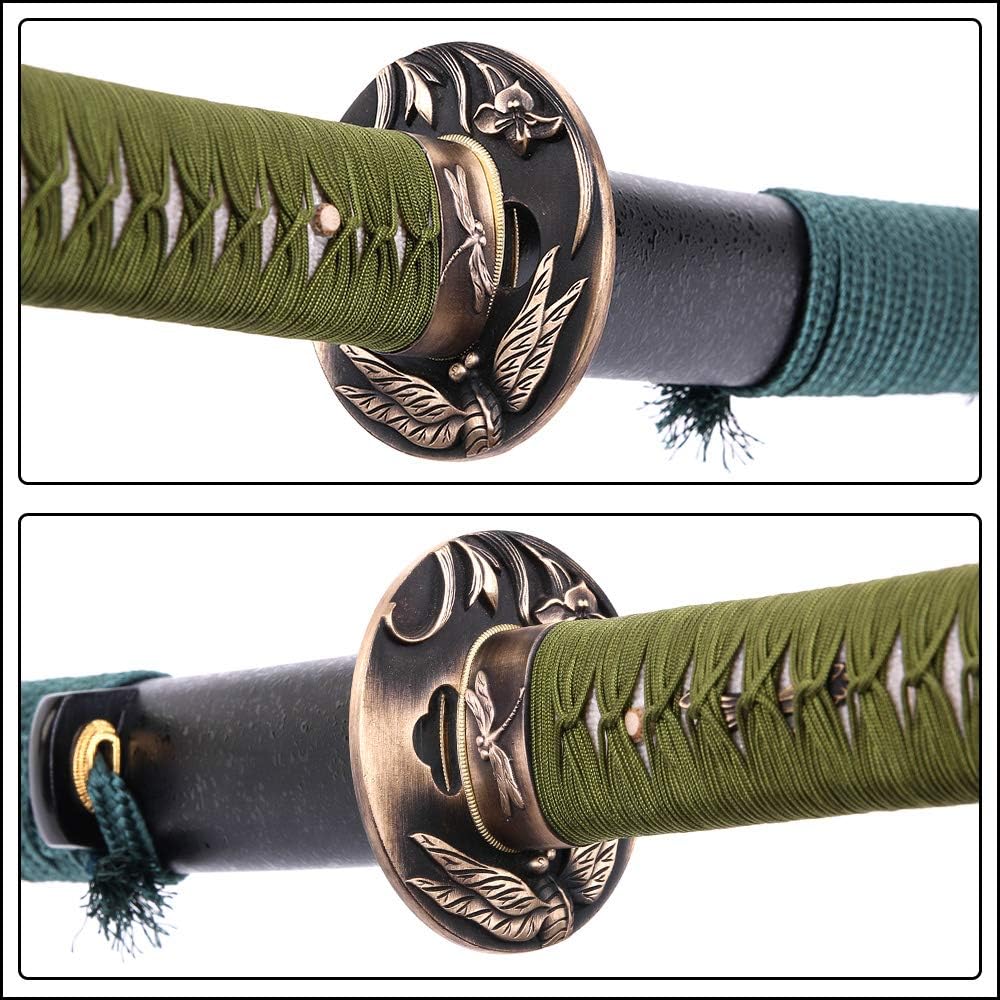 Siwode Katana,Dragonfly Copper Tang, T10 Clay_Tempered, 40-Inchs