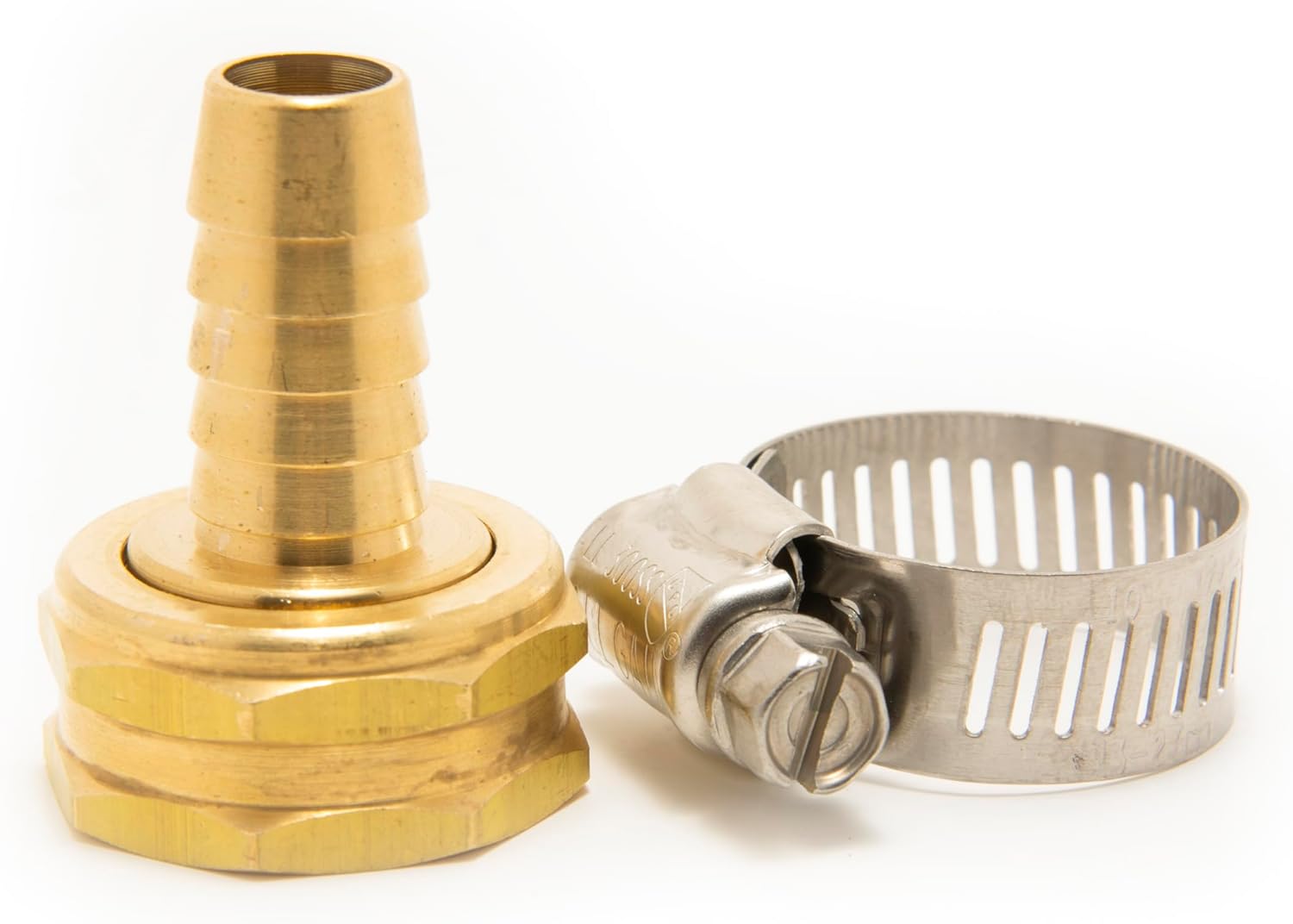 3-Pack Heavy-Duty 1/2-in. to 3/4-in. Brass Female Hose Mender with Stainless Steel Clamp