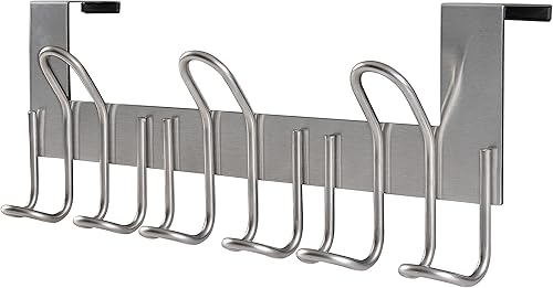 SKOLOO Over The Door Hooks - for Doors up to 1-3/4'' Thickness, Pack of 2, Metal