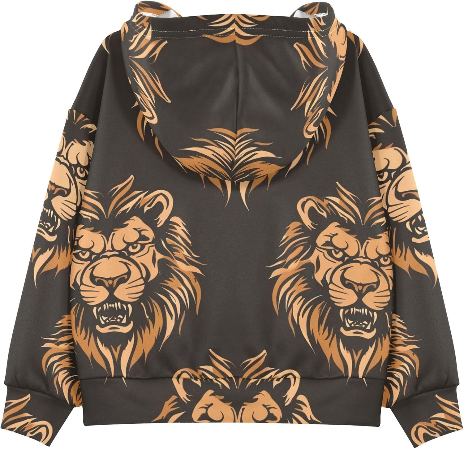 ZZXXB Lions Kids Sweatshirts Boys Girls Hooded Kangaroo Pocket Pullover Tops XS-XXL