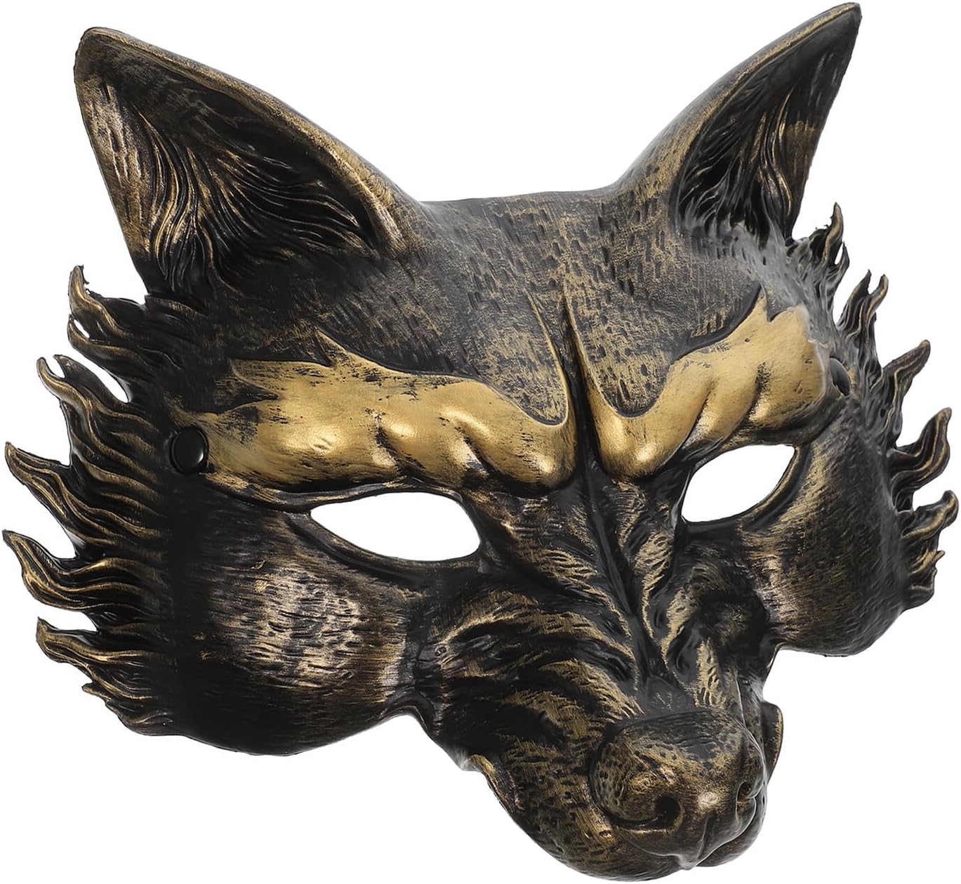 Operitacx Realistic Wolf Half Face Vintage Halloween Costume Mask for Adults Men and Women Party Cosplay Animal Headwear