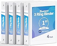 Vista 20 de SUNEE Carpeta de 3 anillos de 1/2 pulgada, paquete de 4 carpetas transparentes de media pulgada con vista, tres anillos de 0.5 pulgadas, sin PVC