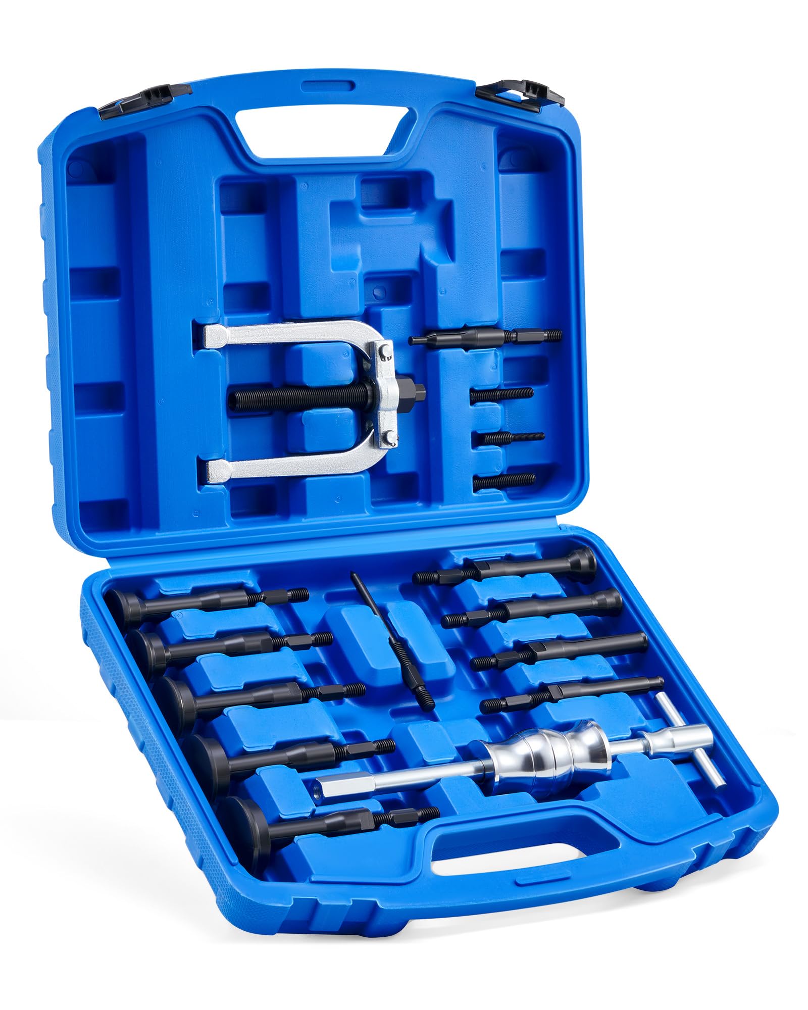 Orion Motor Tech Innenlager Abzieher Set 16-teilig, Lagerabzieher Innen mit Gleithammer und Abziehvorrichtung, Innenabzieher Kit für Kugellager und Buchsen (6 mm bis 59 mm)