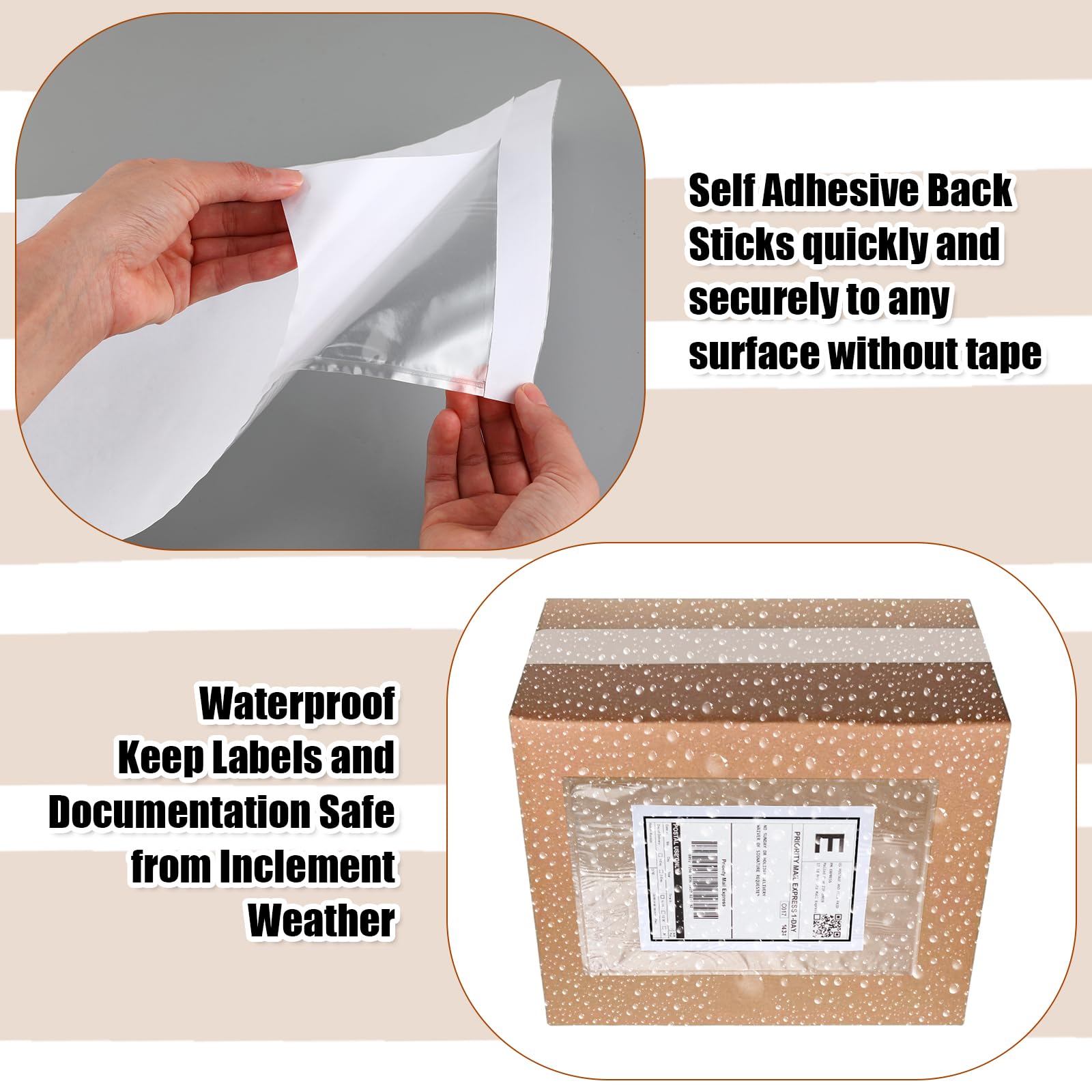 Cholemy 200 buste trasparenti per lista di imballaggio, 200 pezzi, 22,9 x 30,5 cm, buste per spedizioni e spedizioni con etichette adesive trasparenti