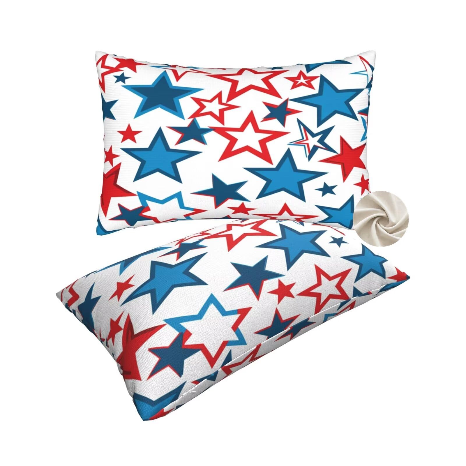 Housses de coussin 60x80 cm lot de 2 les étoiles pour décoration lit et canapé zt327