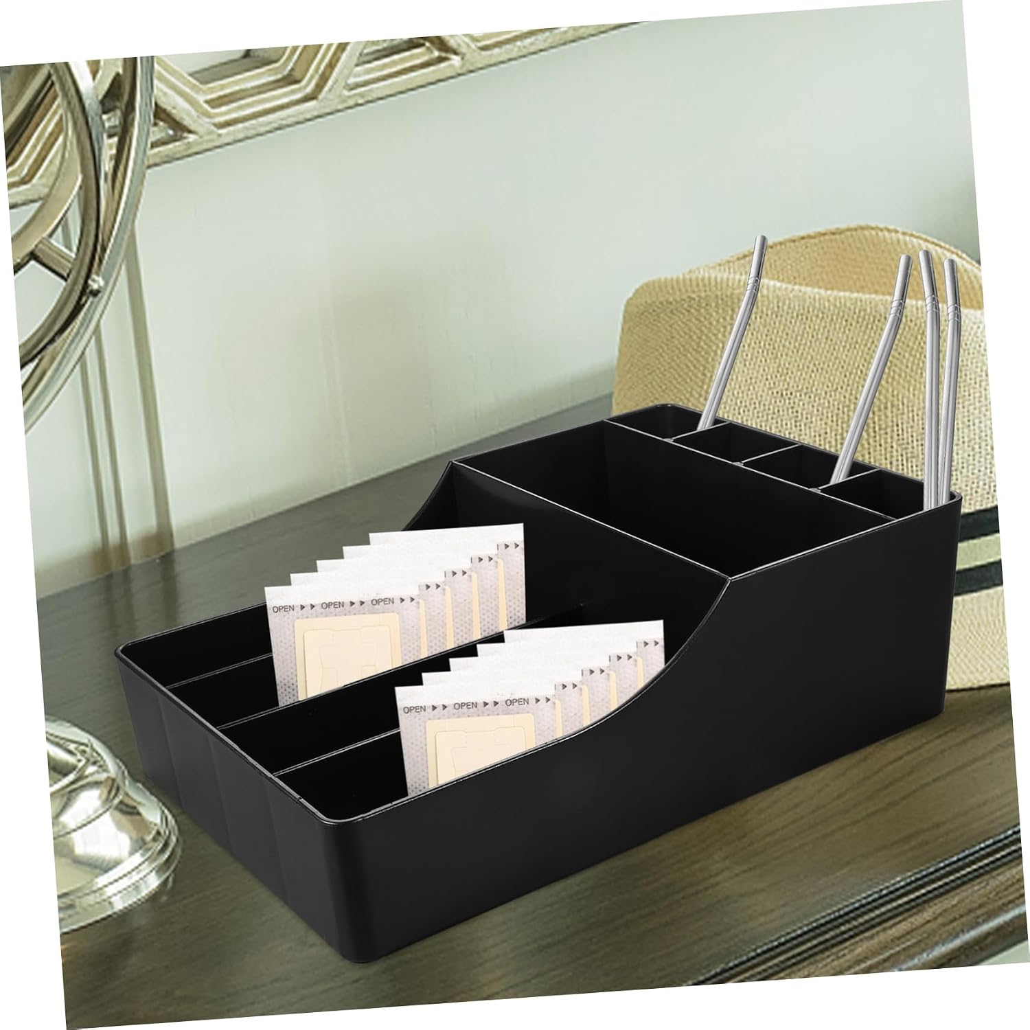 Countertop Bar Storage Rack Syrup Organizer for Coffee Boxes Tea Box Holder