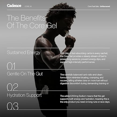 Miniatura 4 de Cadence Core Energy - Geles para correr resistencia, carbohidratos por porción con electrolitos para hidratación, fórmula de combustible dual, para