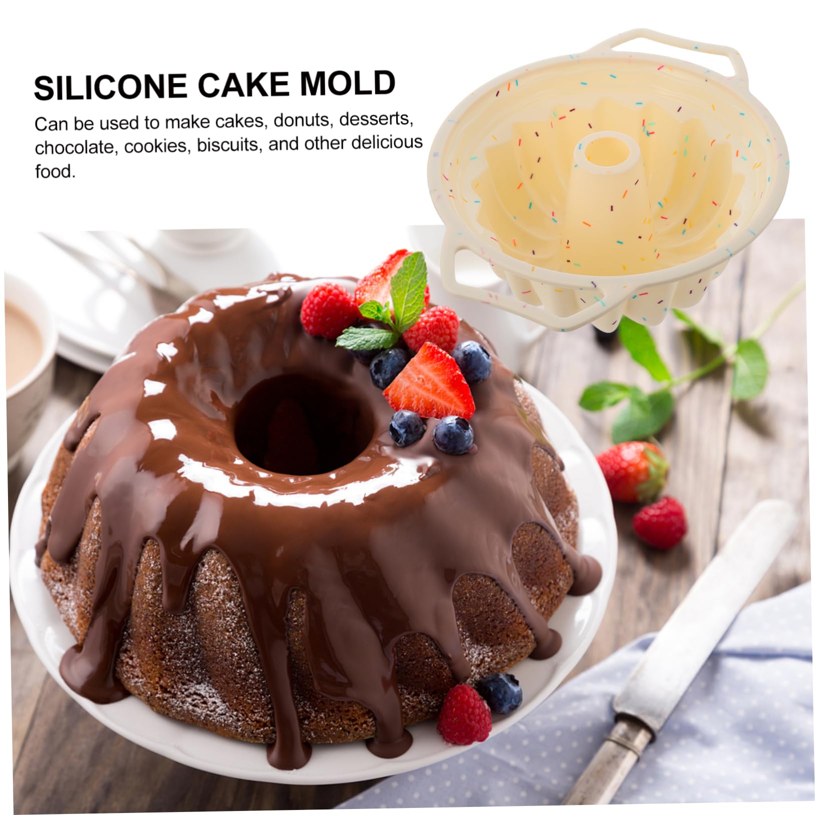 Ipetboom Stampo Antiaderente Struttura a Spirale per Torta Rotondo in Silicone e Bordi Rinforzati e Facile da Usare per Dolci e Biscotti a Casa in Pasticceria