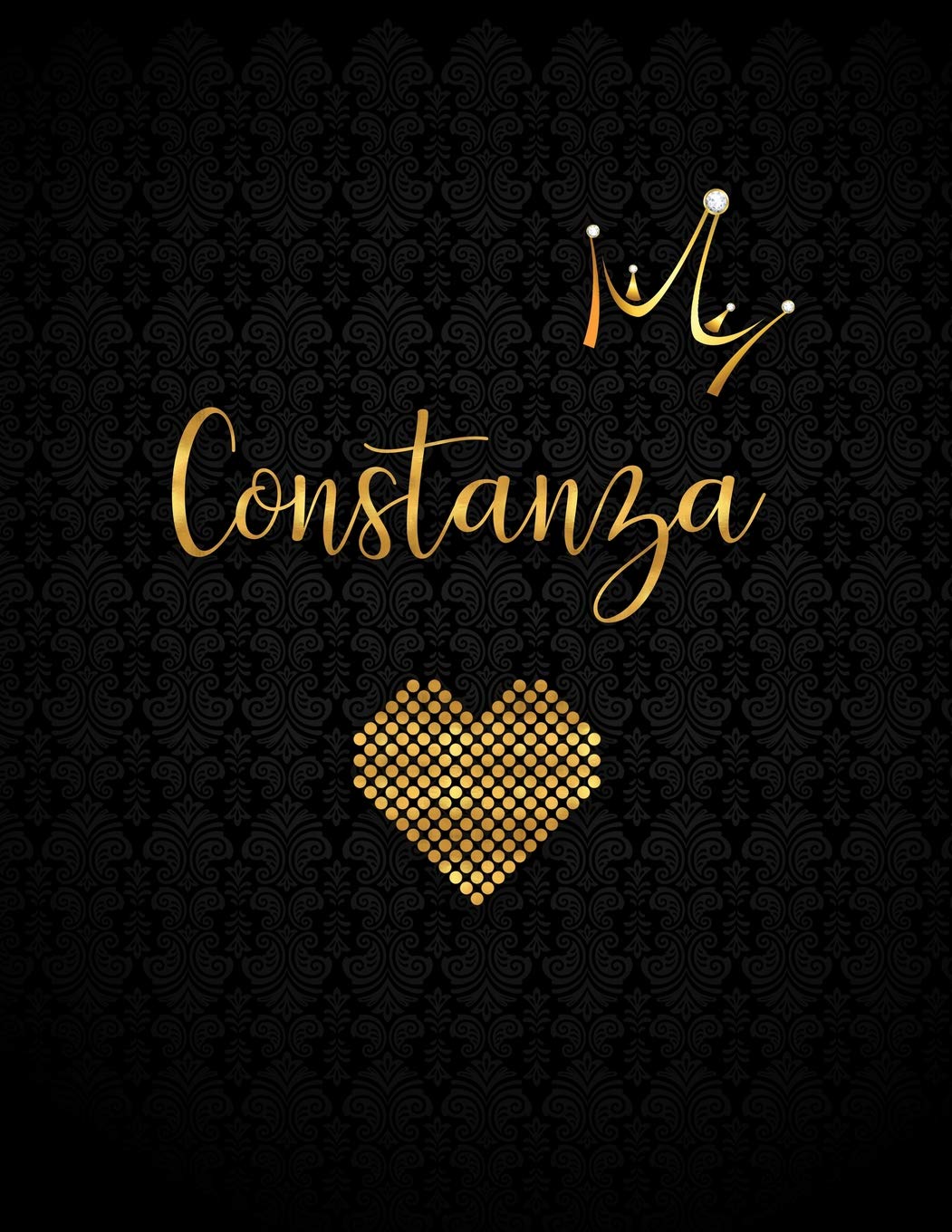 Constanza: Black Personalized Lined Journal with Inspirational Quotes