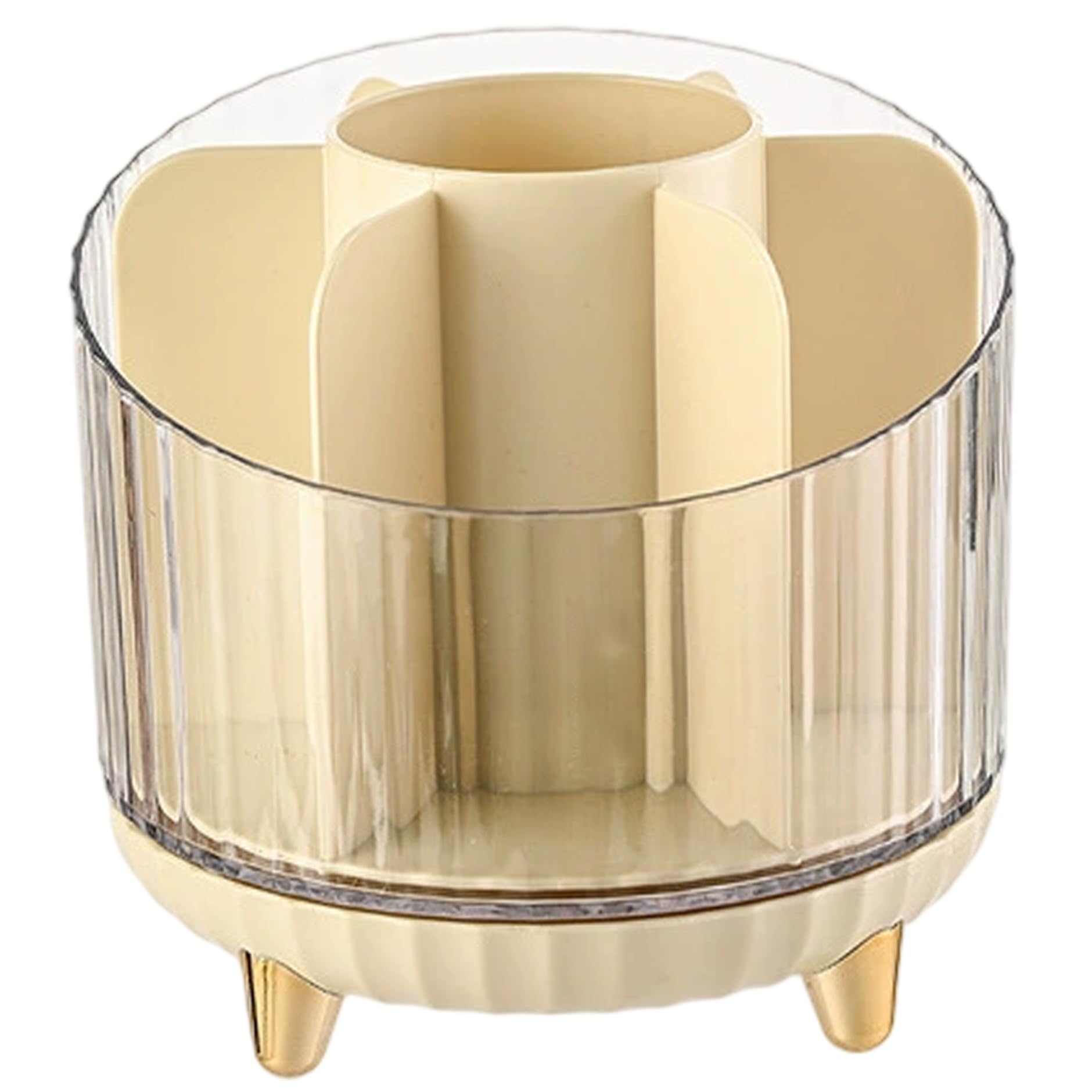 CAKEEYUM Rotating Makeup Brushes Holder, Multifunction Cosmetic Organizer, Multi-Compartment Makeup Organizer Countertop for Pantry, Cabinet, Vanity, Bathroom Rotating Brushes Holder, Make up Brush