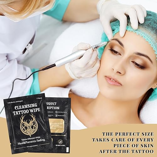 Miniatura 6 de Tondiamo 200 toallitas limpiadoras de tatuajes para durante el tatuaje después del cuidado envueltas individualmente, suministros de limpieza de
