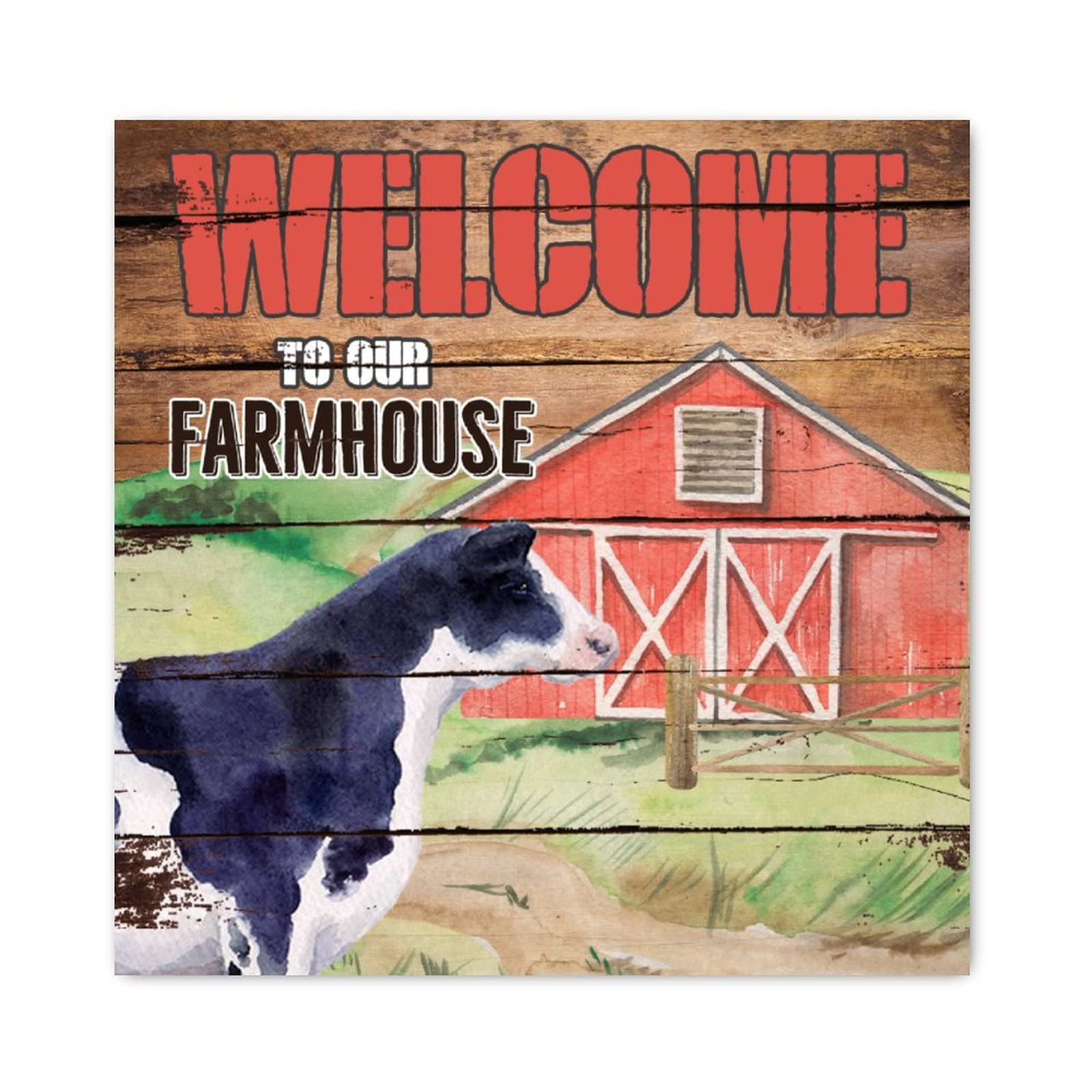 Panneau en bois Welcome to Our Farmhouse cadeau de pendaison crémaillère