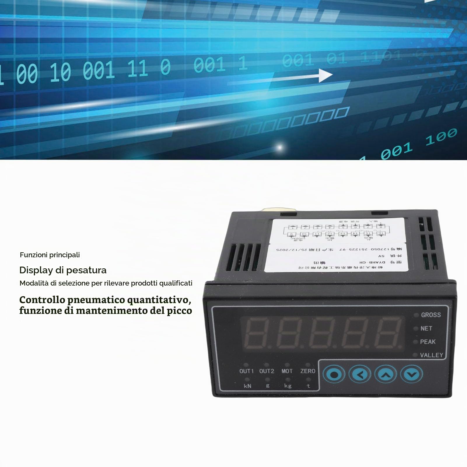 Display a LED a 5 Cifre Indicatore di Peso Controller 220VAC Indicatore Cella di Carico Intelligente con Comunicazione 485 DYAHBCH