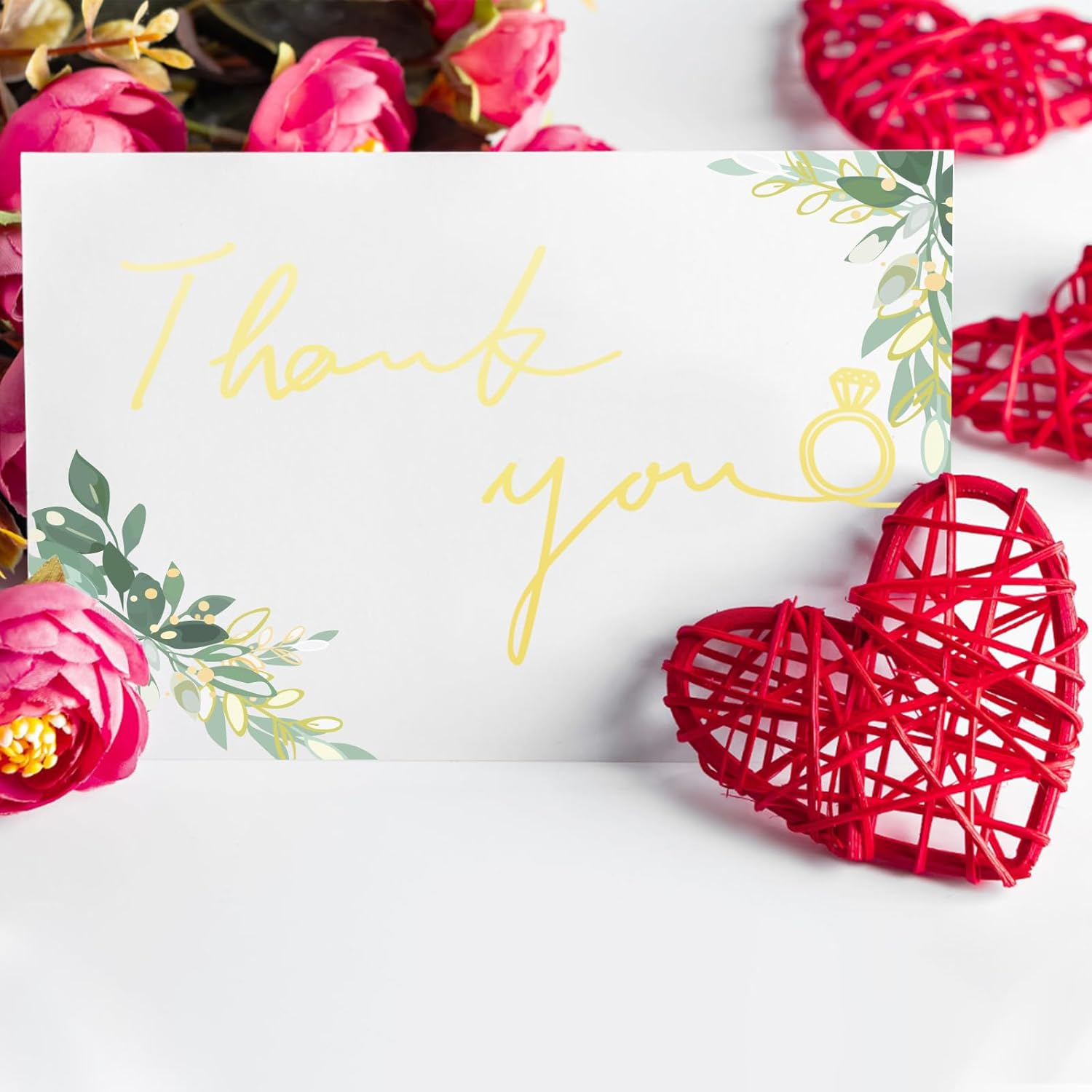 Wedding Thank You Cards with Envelopes, 20 Pack Sage Green Bridal Shower Thank You Cards Bulk with Stickers, 4X6 Inch Blank Thank You Wedding Cards with Envelopes - Image 2