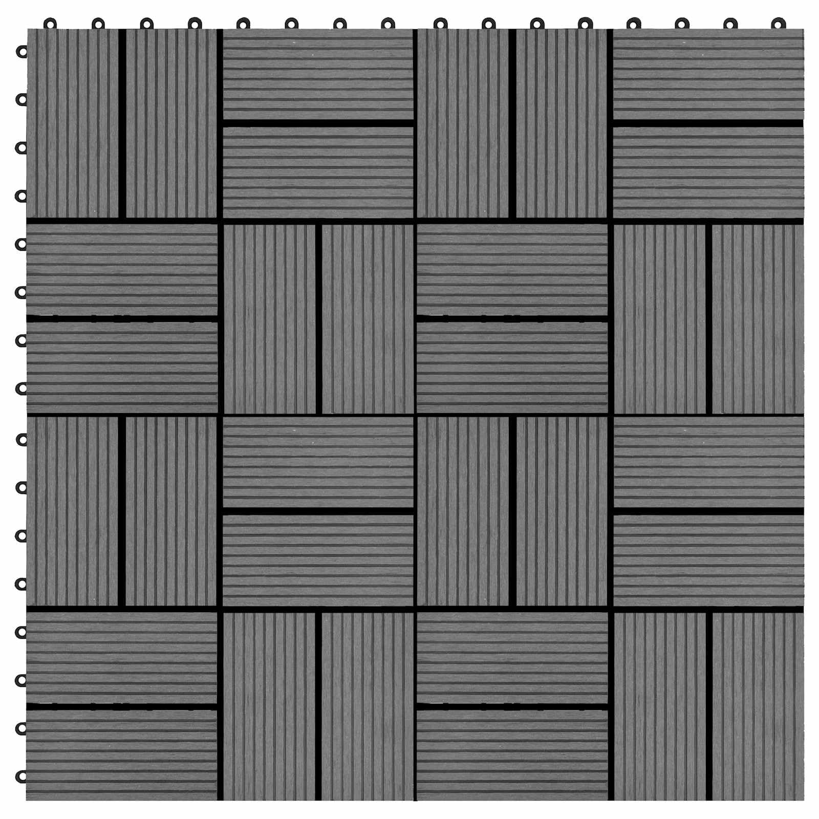 Generisch Terrassenfliese 22 STK. Grau 30 x 30 cm WPC,Haushaltsbedarf,18 kg-3444838