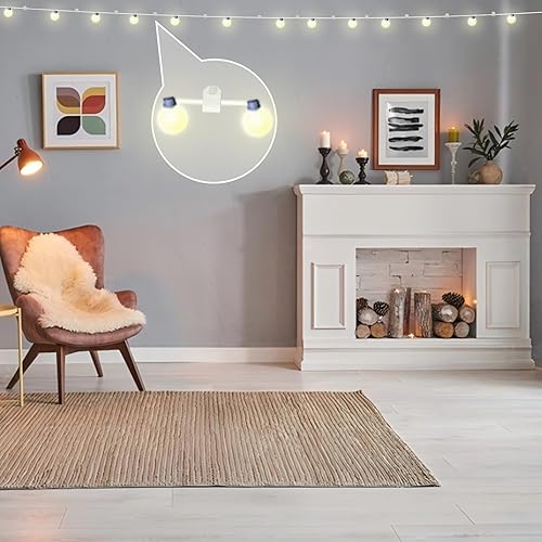 Miniatura 5 de Paquete de 200 clips de cable color blanco, de acero inoxidable 304, resistente a los rayos UV y a la intemperie, gestión de cables para teléfono y