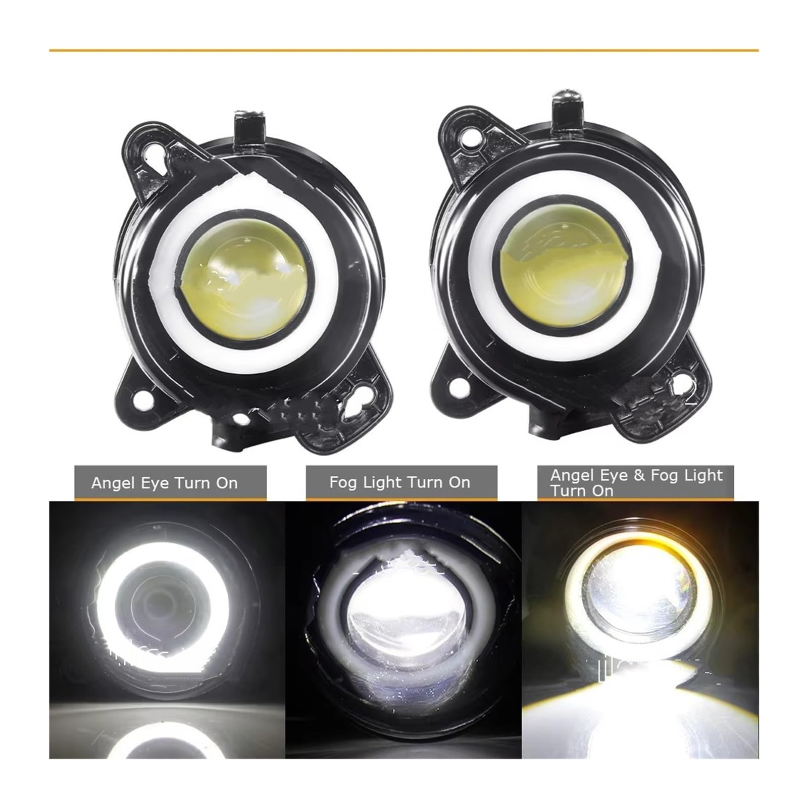Antiniebla Delanteras 2 X Para VW Para Polo MK4 9N3 2005 2006 2007 2008 2009 Faros Antiniebla LED Angel Eye DRL 9006 Diurna COB Coche