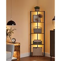 VASAGLE Scaffale a 5 Ripiani, Libreria con Luci LED a 7 Colori