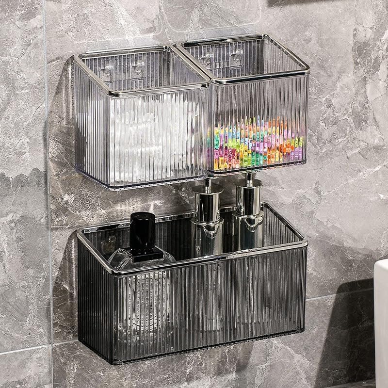 Miniatura 5 de Estantes de pared adhesivos sin taladros Organizador flotante que ahorra espacio para cocina, baño y oficina Estantes de almacenamiento