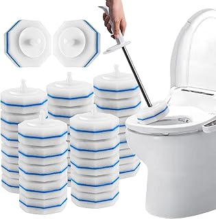 Toilet Wand Refills - 30pcs Toilet Brush Replacement, Toilet Brush Wand Refill Heads, Toilet Cleaning Supplies, Toilet Wand Refills Sponges Scrub Heads for Bathroom, Toilet Brush Wand Kit
