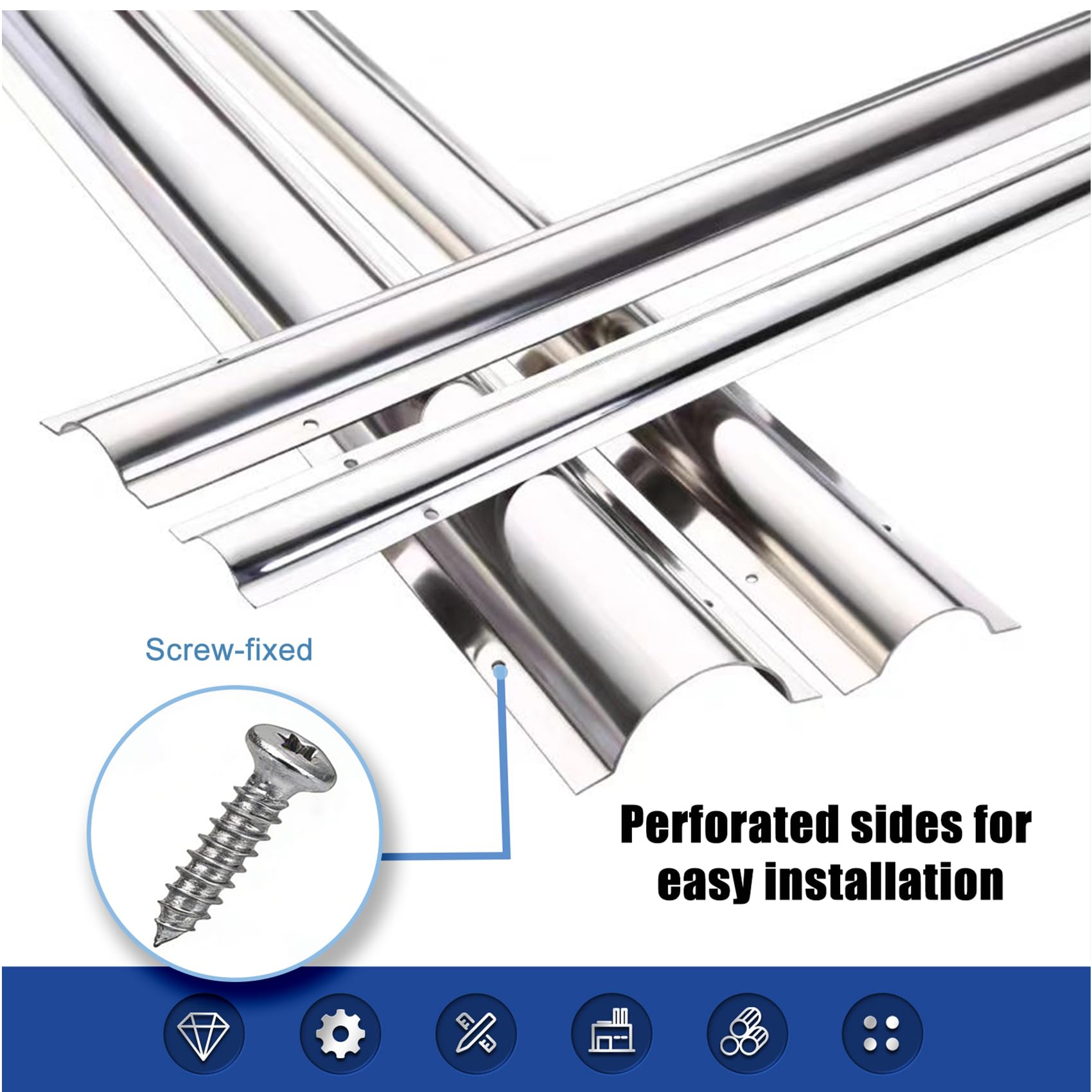 Goulotte Passe Cable INOX,Goulotte Passe Cable pour Exterieur,Usage Intensif Garage, Commerce, Domicile(5PCS)