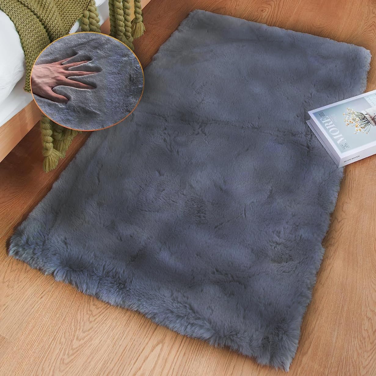 Buy Hometail Anti Skid Faux Fuzzy Fur Area Rug Doormat Washable