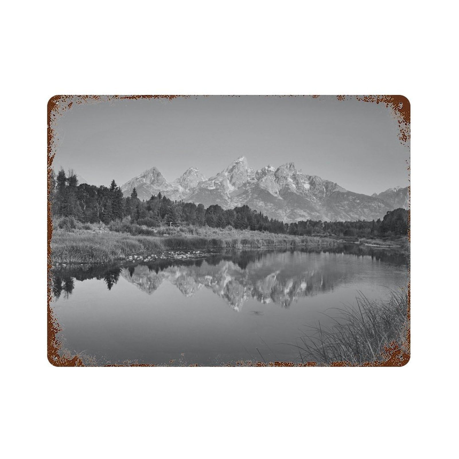 xiaoxiaoshen Black And White Jackson Hole Photo Decor Wyoming Wall Decor Art Metal Tin Poster Modern Home Decor Art Home Bar Shop Decorations Vintage Sign 30x40cm
