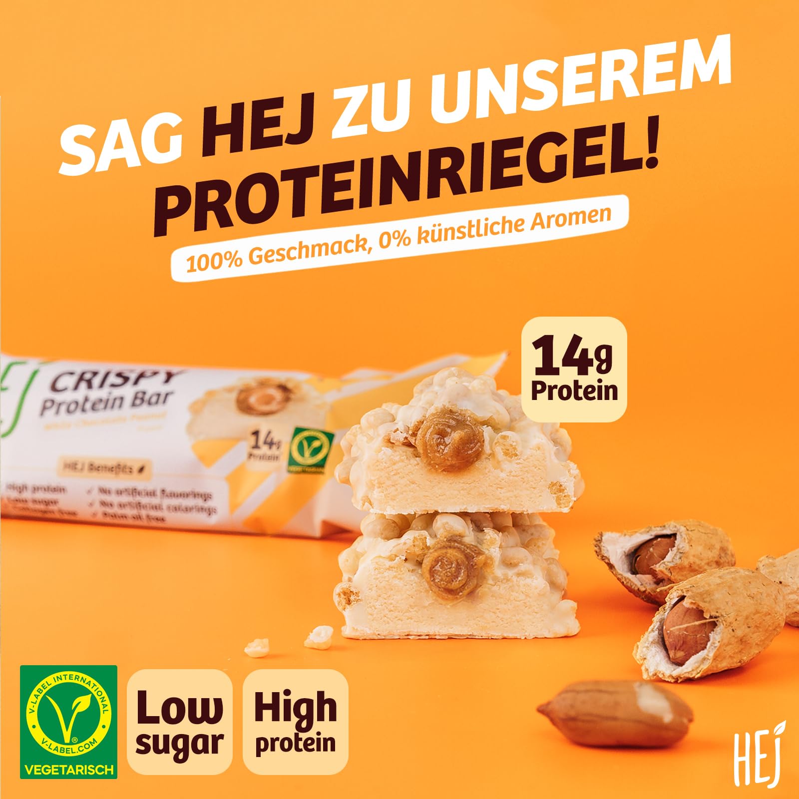 HEJ Natural HEJ Crispy Bar (12x45g) Arachidi al Cioccolato Bianco - Barre - Barrette proteiche