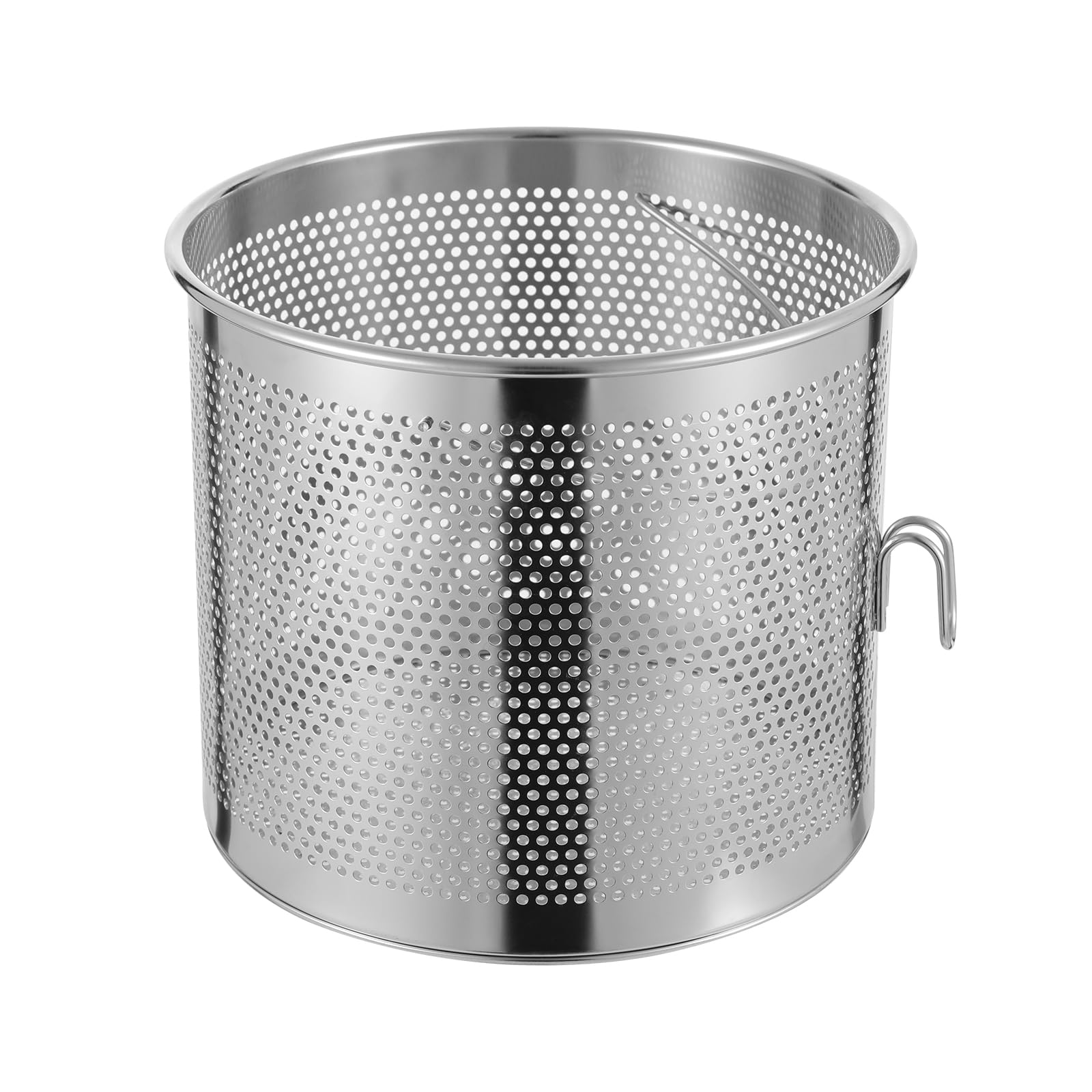 Srebrny okrągły garnek do gotowania, 8 l, ze szklaną pokrywką i wkładką na parę, 36,5 x 36,5 cm, do kuchni