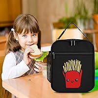 Vista 7 de Linda bolsa de almuerzo con aislamiento de papas fritas para mujeres y hombres, reutilizable, bolsa de mano para el trabajo y viajes