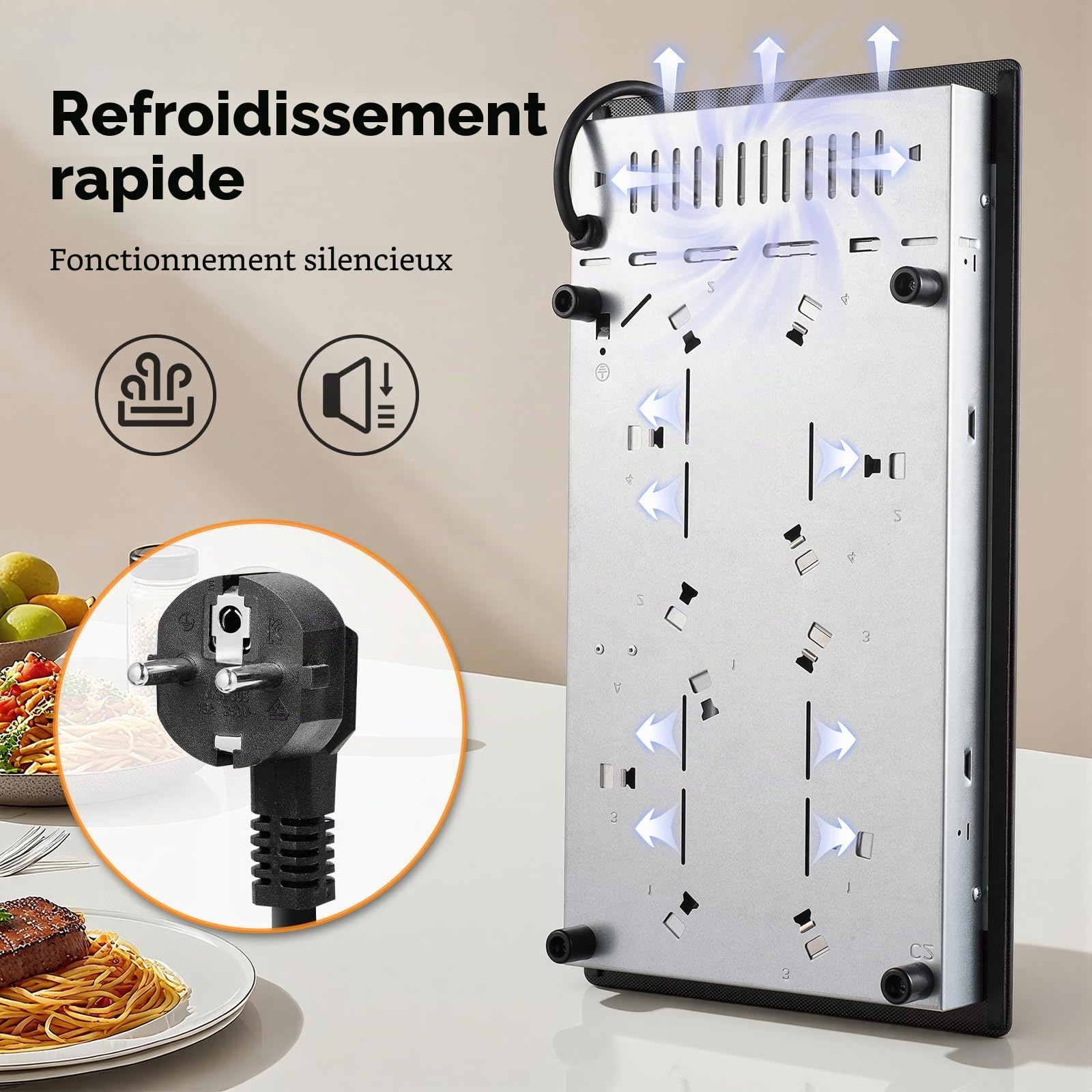 Aobosi Plaque Vitrocéramique 2 Feux, Plaque de Cuisson Encastrable en Céramique avec 9 Niveaux de Puissance, Commande Tactile, Fonction Pause,Sécurité Enfants, Timer 99 min, 3000 W