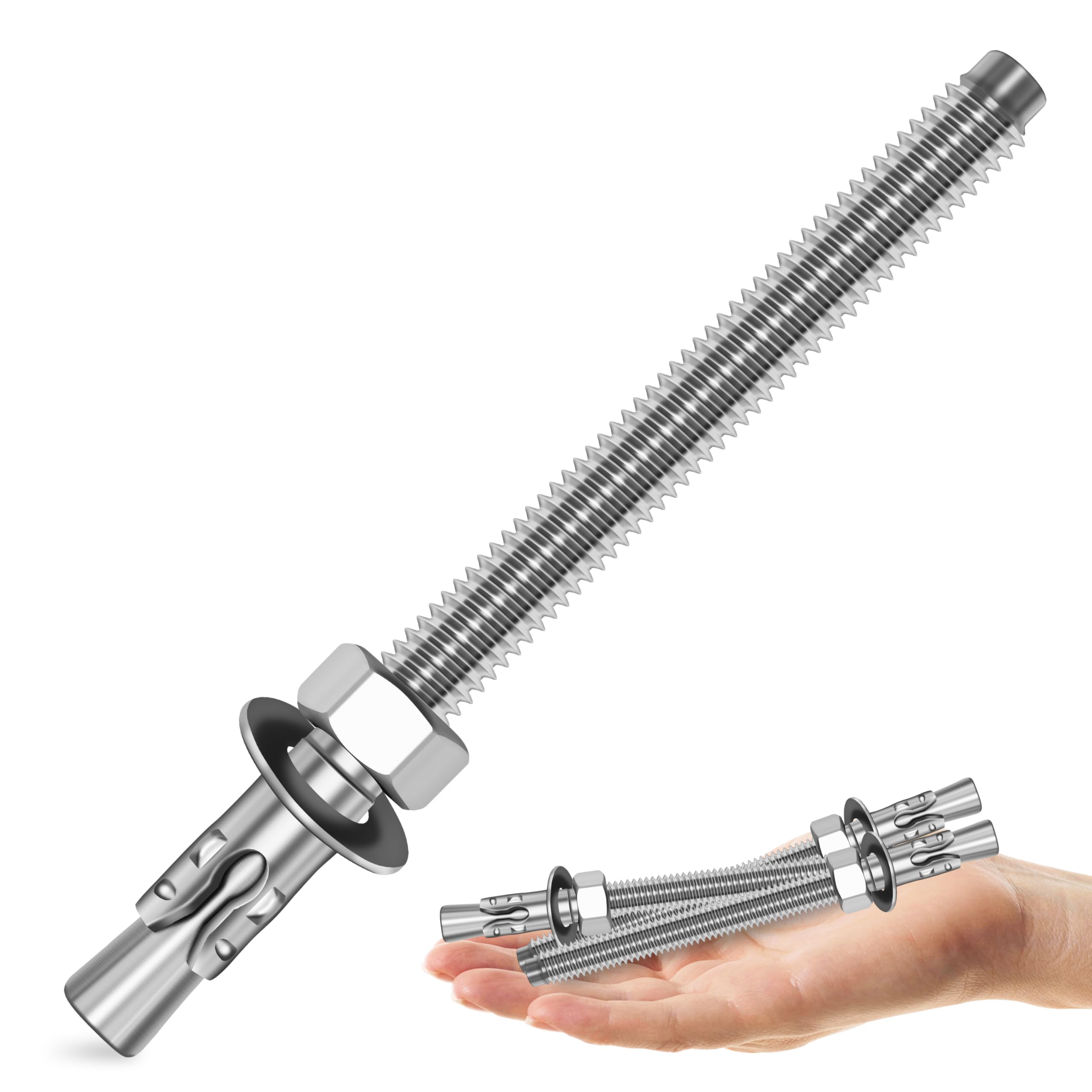 Stainless Steel Wedge Anchors - Secure Concrete & Brick -17 Stainless Steel Wedge Anchors - Secure Concrete & Brick -17