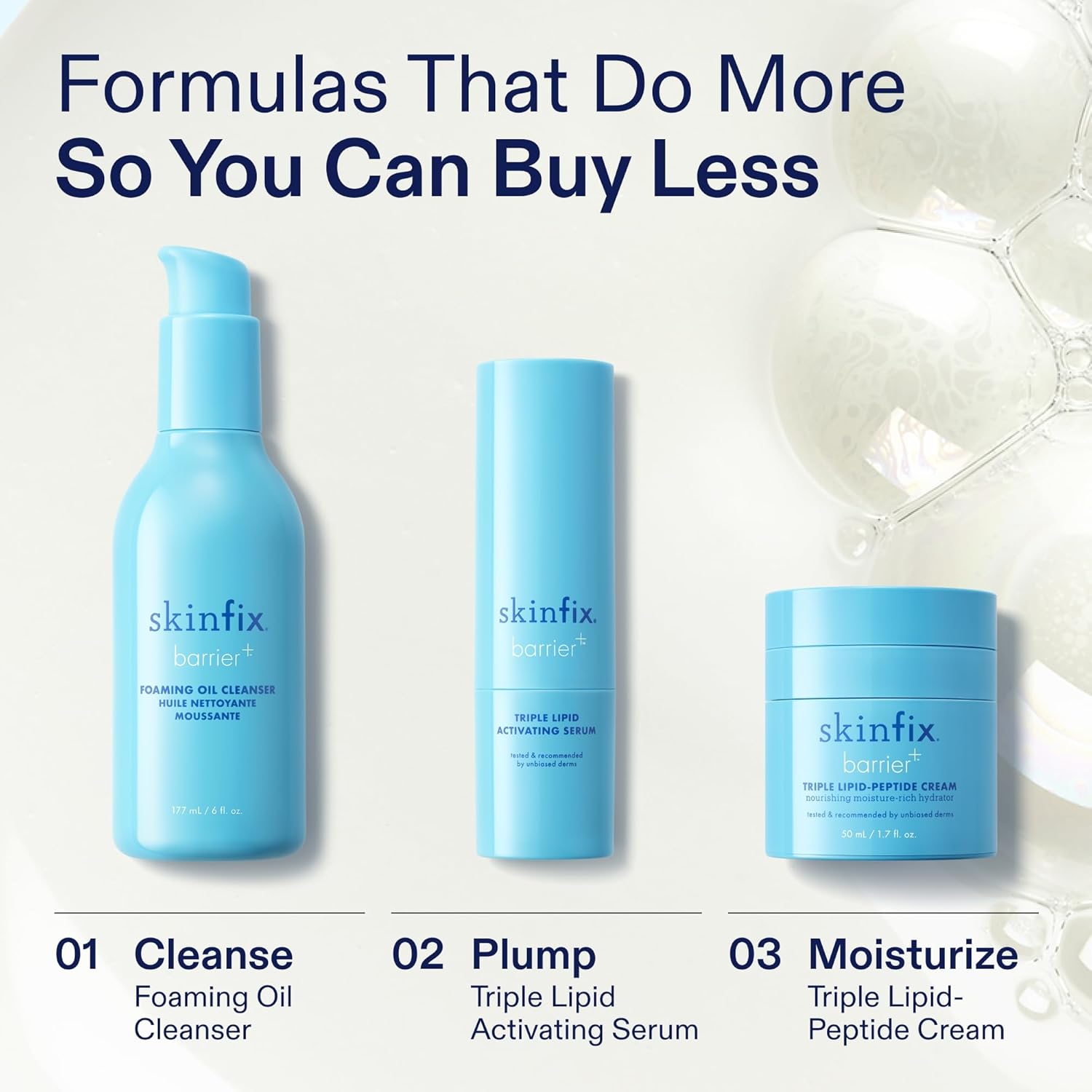 Skinfix Nourishing Cleanse + Moisturize Set with Hyaluronic Acid - Includes Mini Foaming Oil Cleanser (2 fl oz) & Mini Triple Lipid-Peptide Cream (0.5 fl oz) - Vegan, Cruelty Free - Image 8