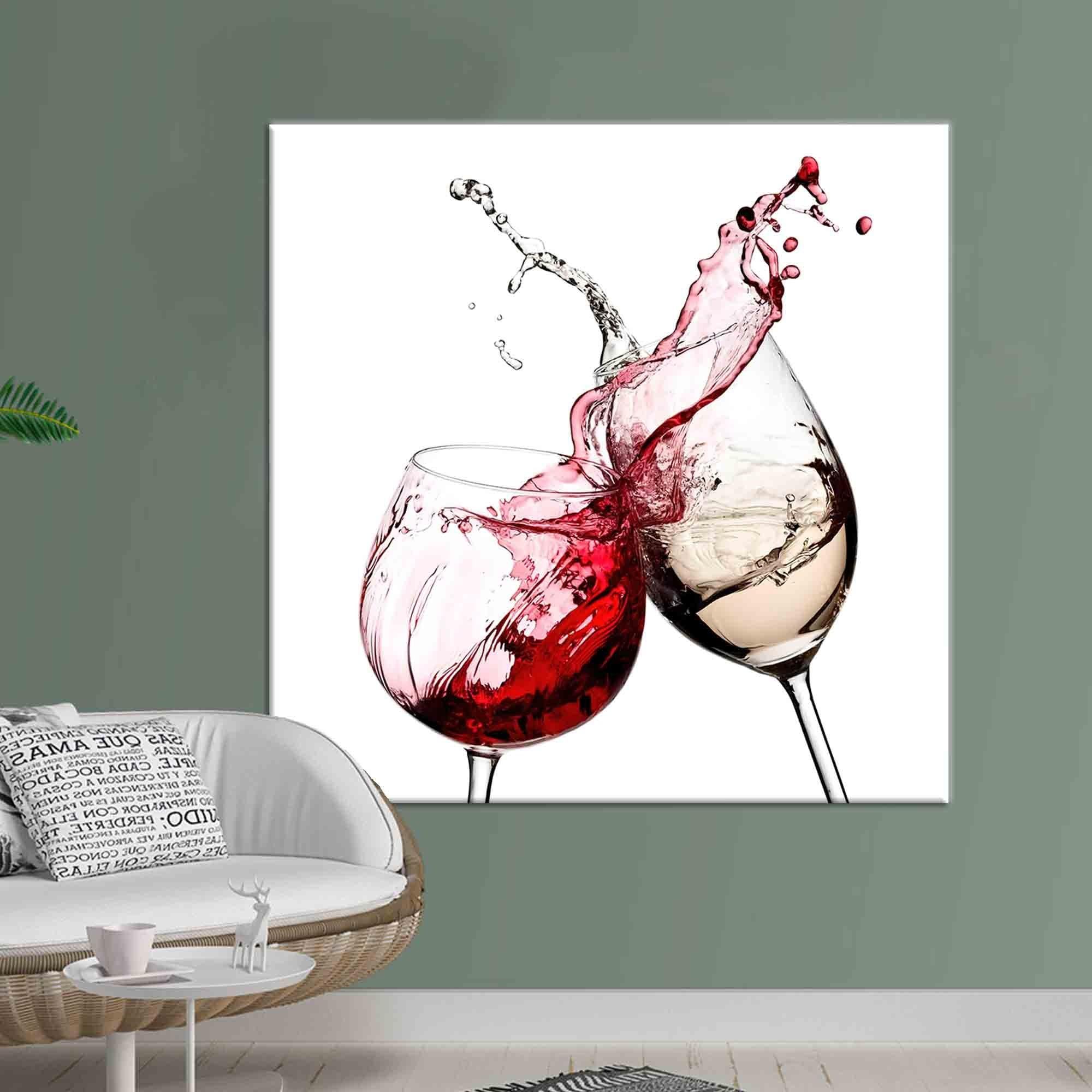 Czerwone i białe wino plakaty i druki sztuka na płótnie abstrakcyjne obrazy ścienne czerwone wino rozpryski ilustracje dekoracyjne malarstwo ścienne rama 45 x 45 cm