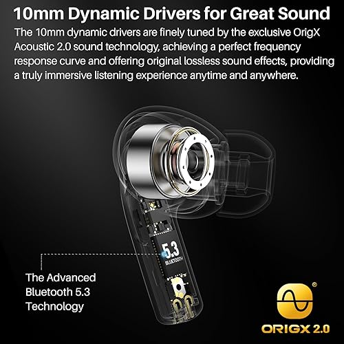 Miniatura 4 de Auriculares inalámbricos TOZO T20 Bluetooth con pantalla digital LED, 48.5 horas de reproducción, IPX8 resistente al agua, cancelación de ruido