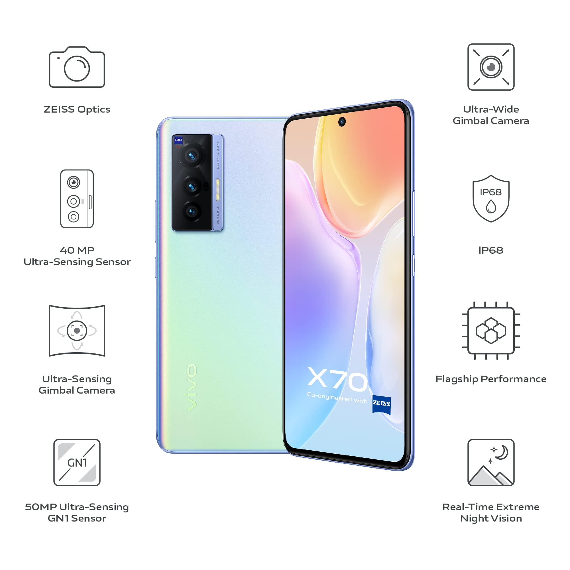 VIVO X70 5G 12GB + 256GB Aurora Dawn : Amazon.sg: Electronics