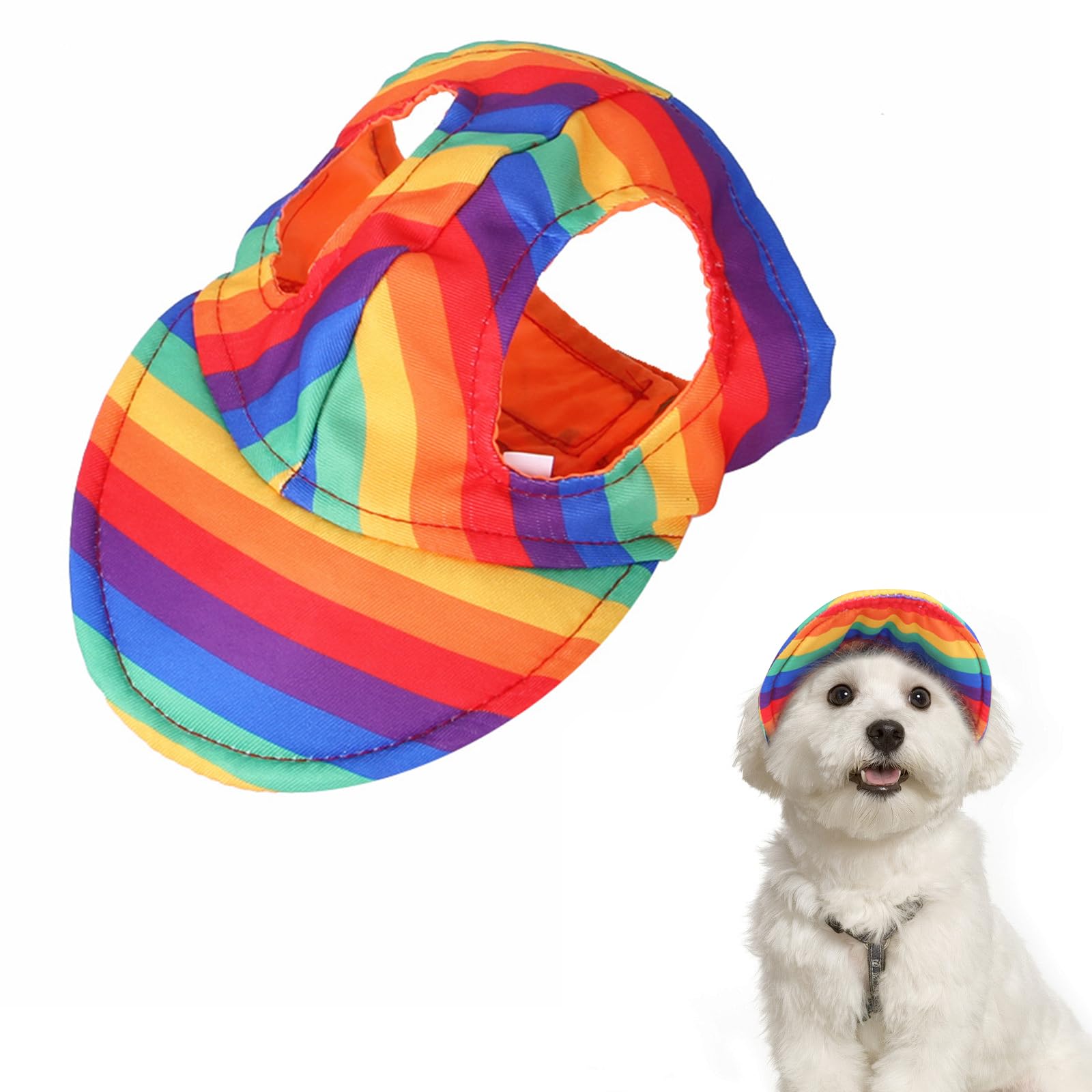 Cappello Per Cane Estivo Con Fori Orecchie - Regolabile 29-35cm, In Poliestere, Per Protezione Solare - Foto 8