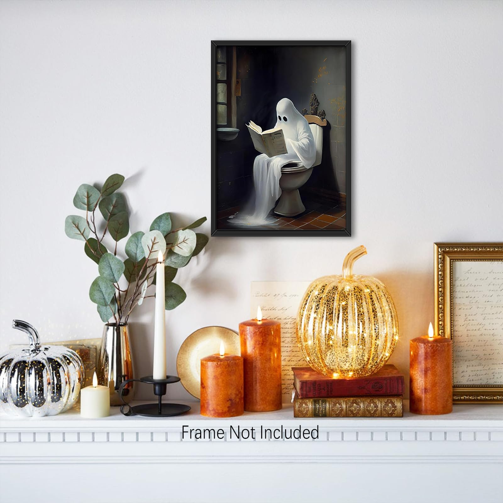 Décoration Halloween Style Gothique Lot De 3 Posters D'Halloween Fantômes - Style Gothique Sur Toile - 40x50 Cm Sans Cadre - Décoration Murale Salon & Chambre Déco Salon Chambre Thème Halloween