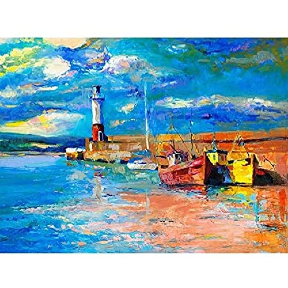 Boats Tide Out Painting Unframed Art Print Poster Wall Decor 12x16 inch