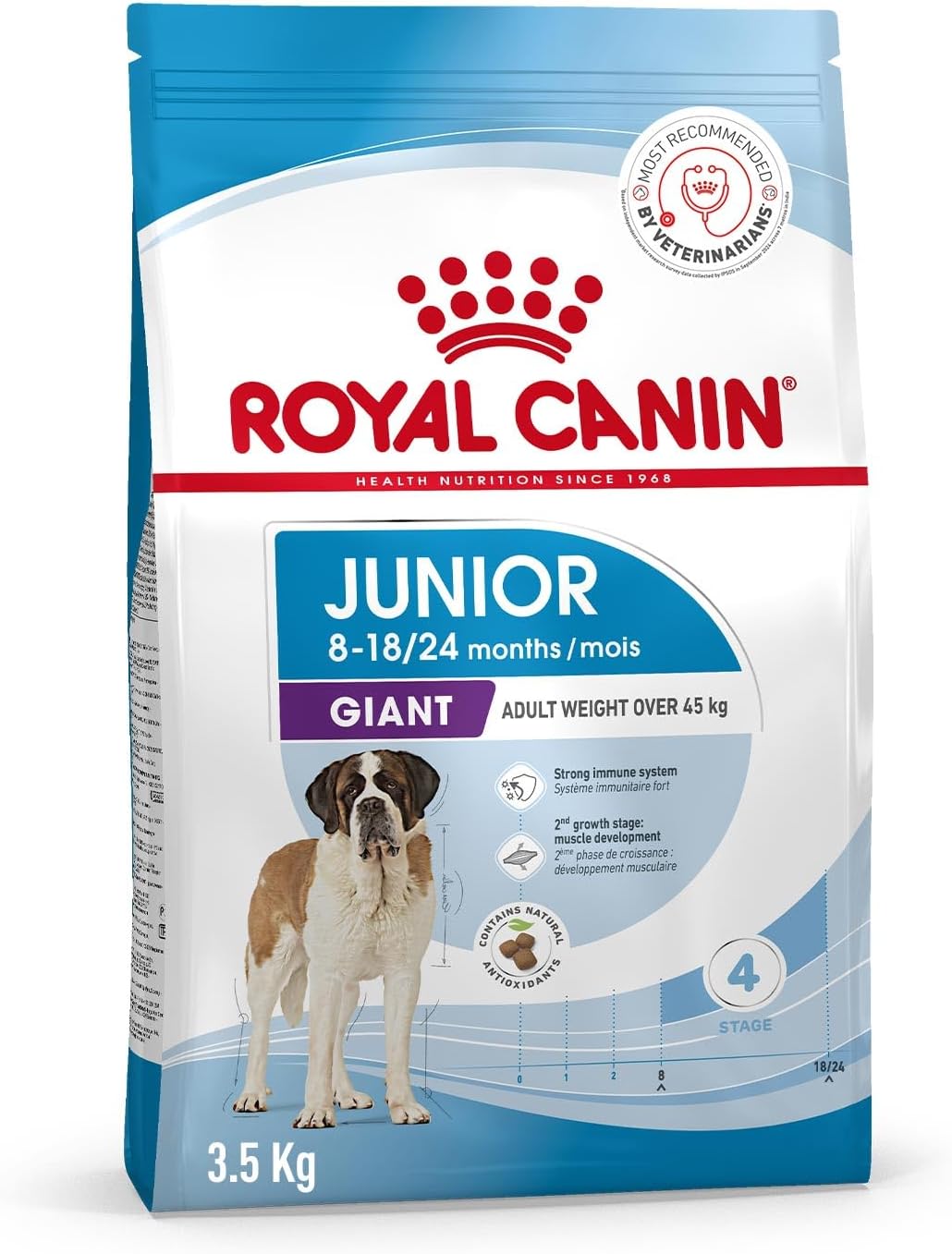 Royal Canin Giant Junior Dog Food, Dry Food, Supports Immune System & Muscle Mass Development, 3.5 Kg